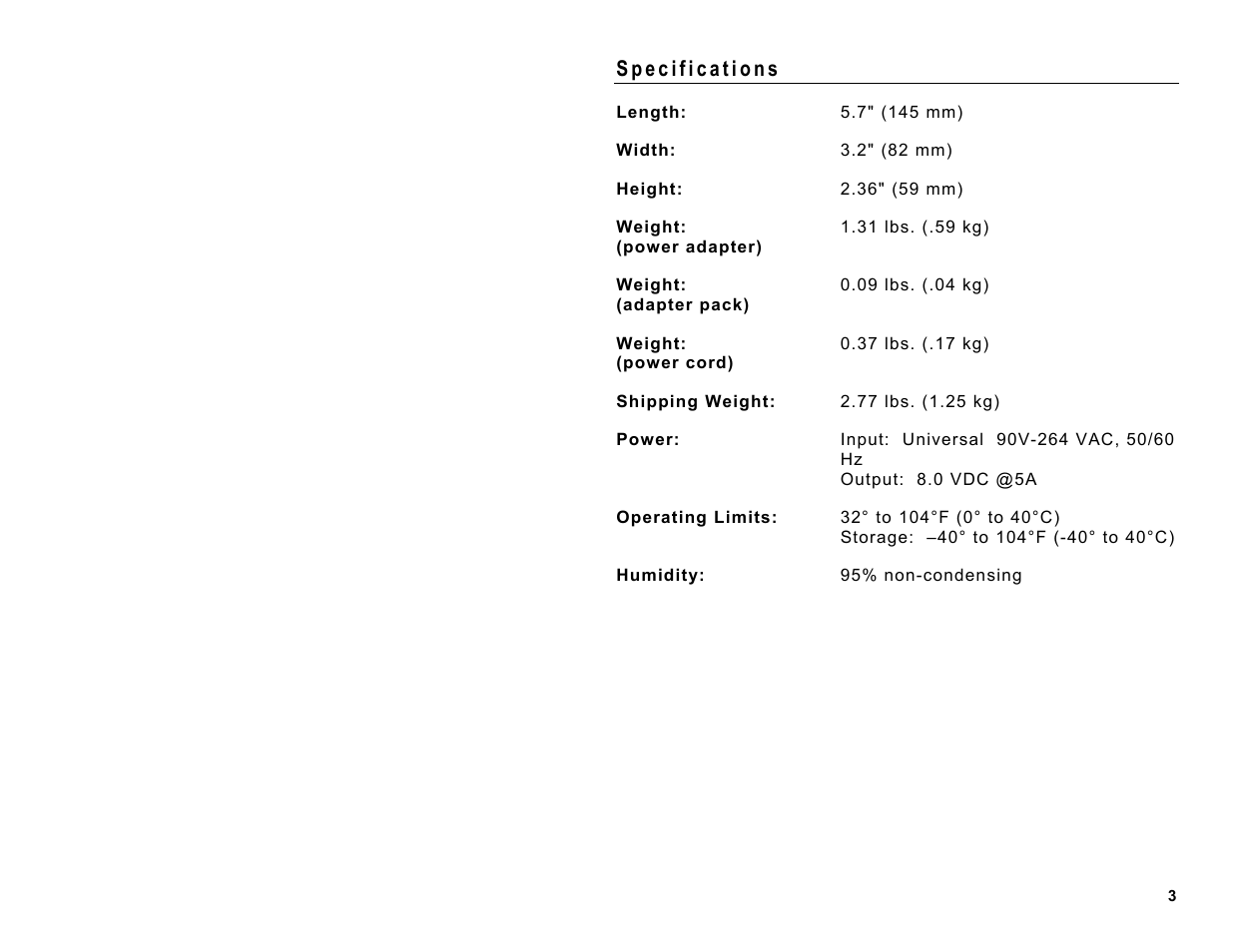 Avery Dennison Sierra Sport3 9433 AC Power Adapter User Manual | Page 3 / 4