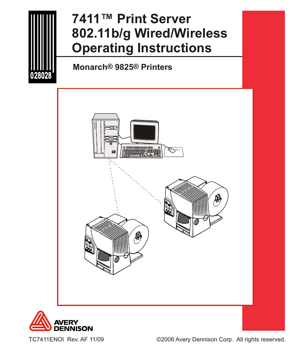 Avery Dennison 7411 Print Server User Manual | 84 pages