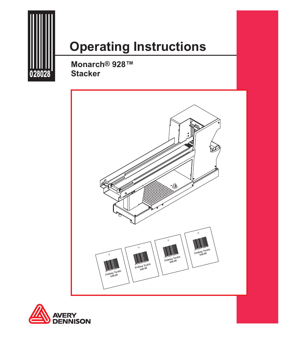 Avery Dennison Monarch 928 Stacker User Manual | 28 pages