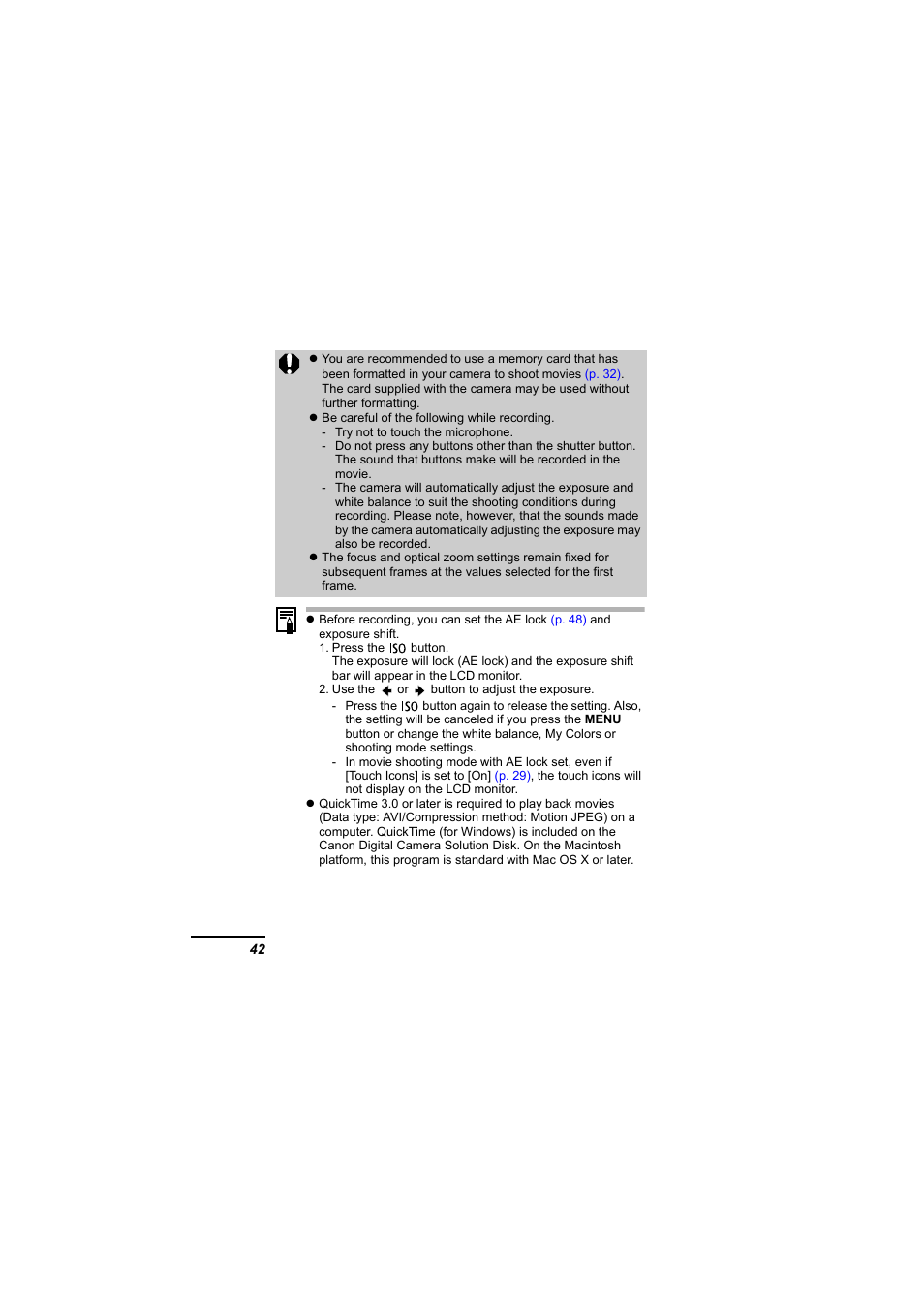 Movie), P. 42) | Canon 65 User Manual | Page 44 / 138