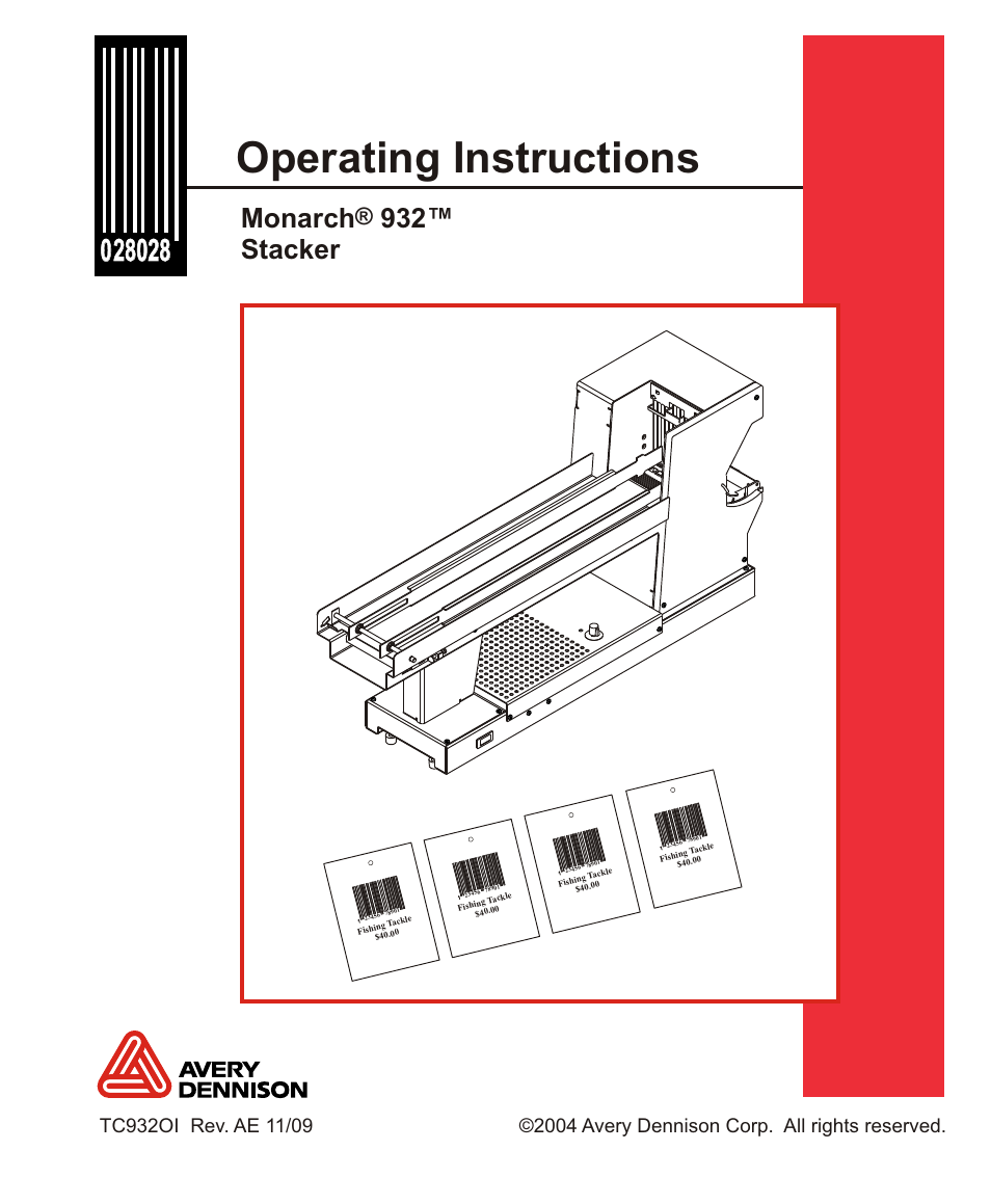 Avery Dennison Monarch 932 Stacker User Manual | 24 pages