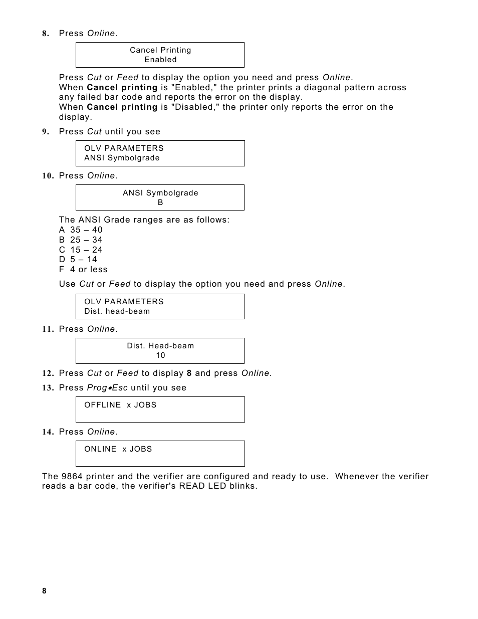 Avery Dennison Monarch 9864 Verifier User Manual | Page 8 / 12