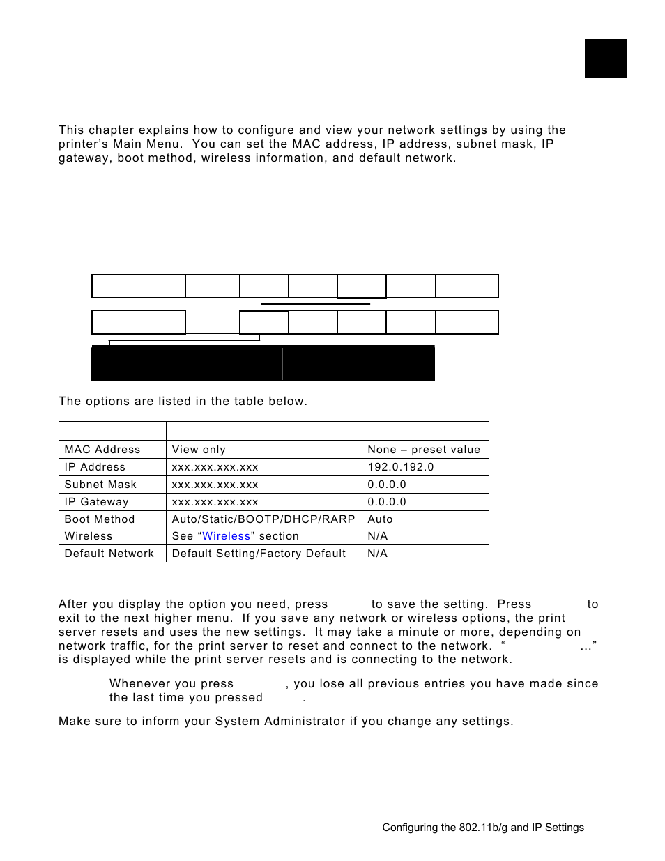 Saving settings | Avery Dennison Monarch 9906 MonarchNet2 User Manual | Page 11 / 72