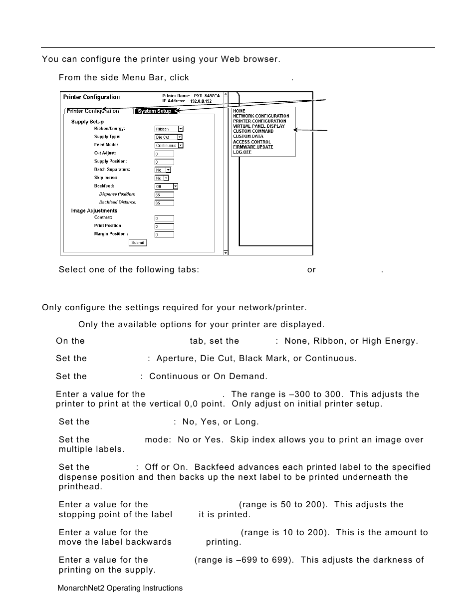 Avery Dennison Monarch 9906 MonarchNet2 User Manual | Page 30 / 72