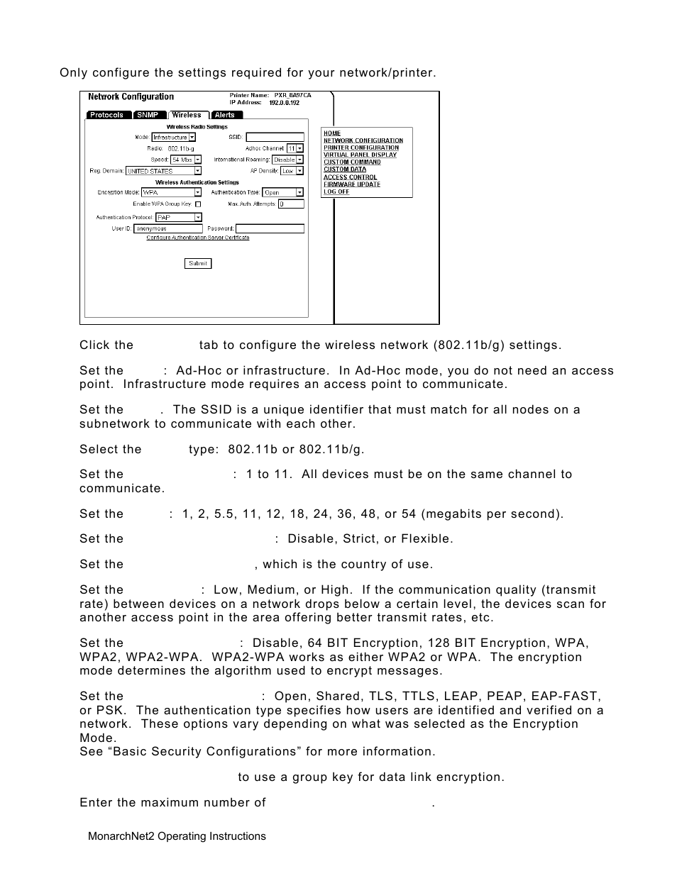 Avery Dennison Monarch 9906 MonarchNet2 User Manual | Page 36 / 72