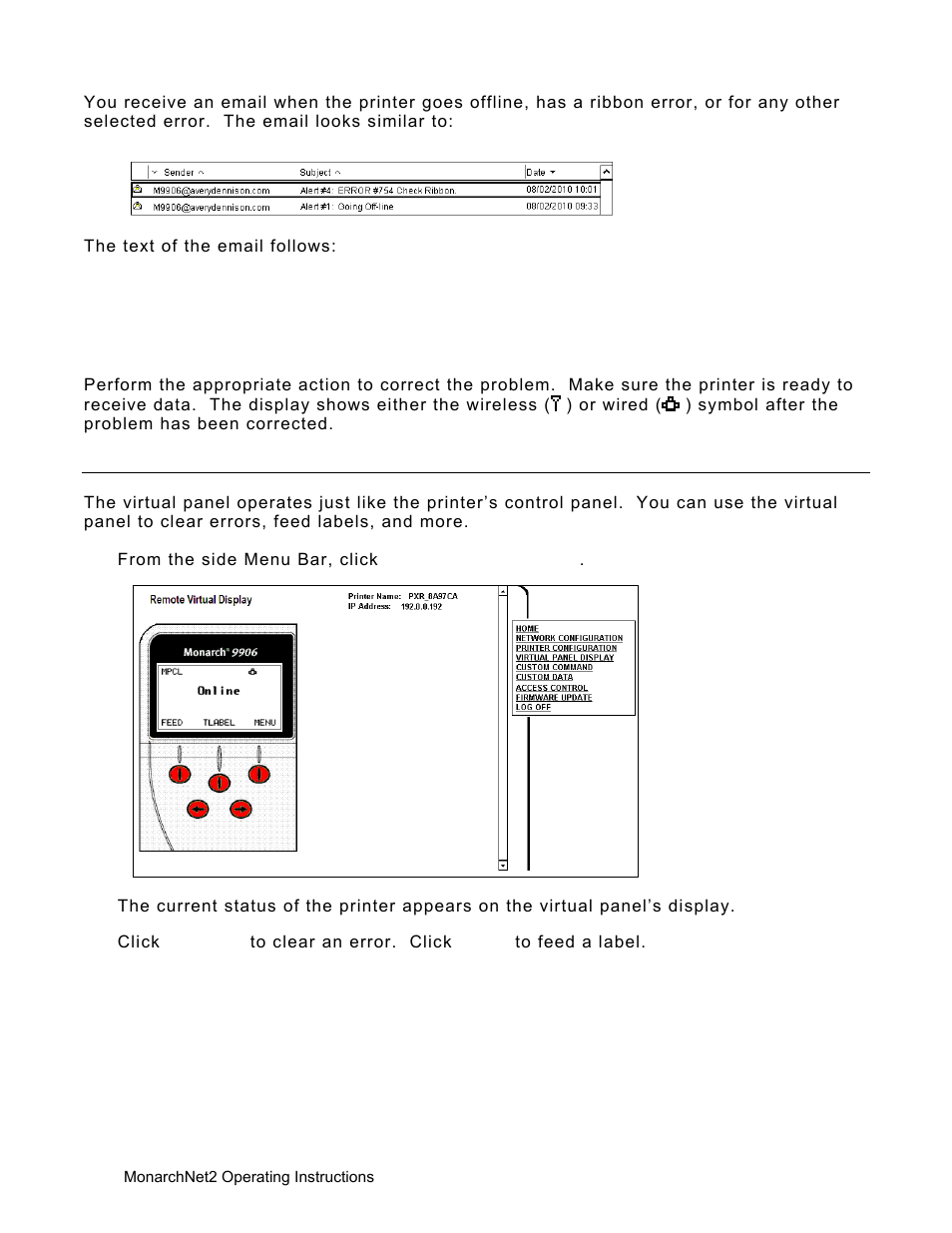 Avery Dennison Monarch 9906 MonarchNet2 User Manual | Page 40 / 72