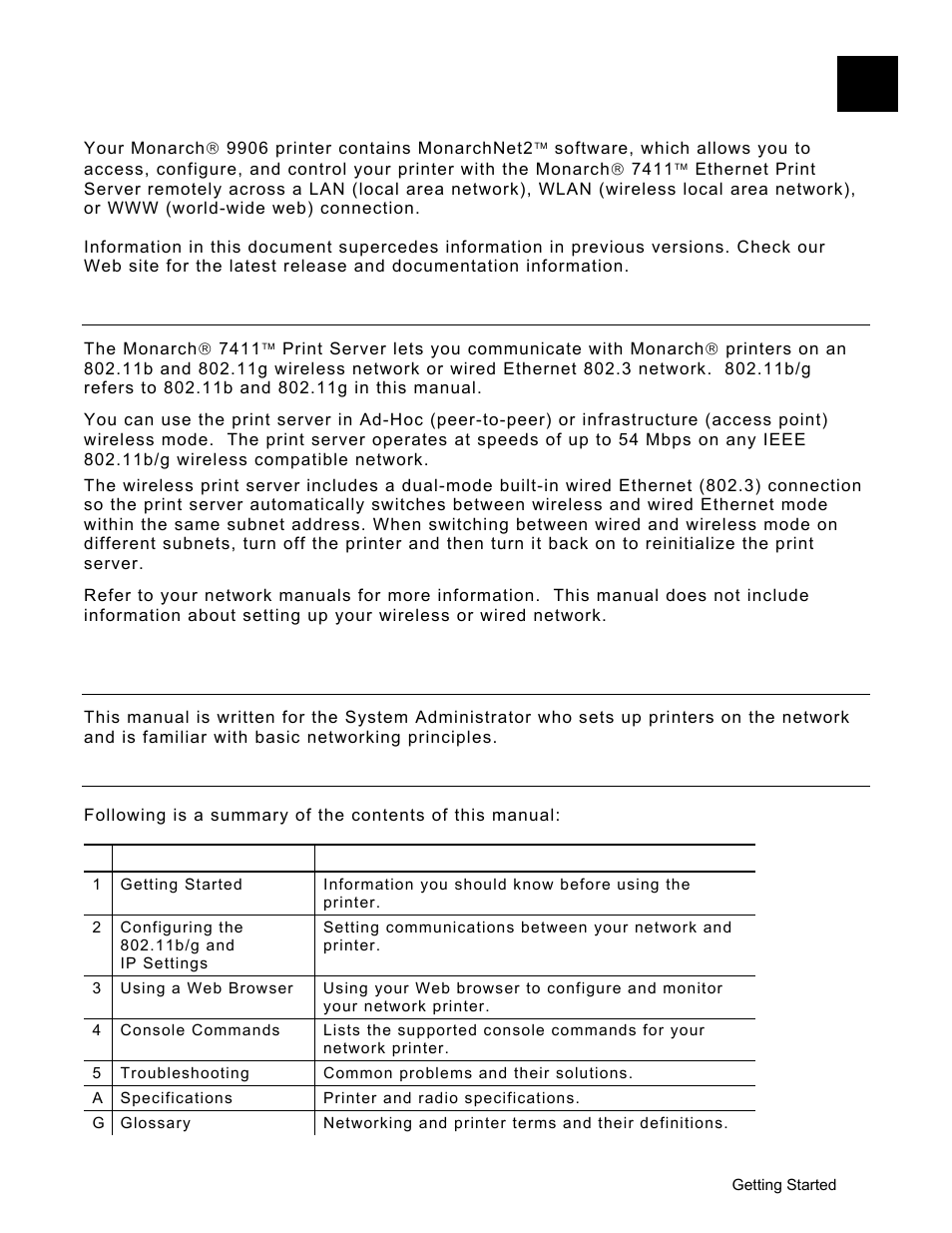 Avery Dennison Monarch 9906 MonarchNet2 User Manual | Page 5 / 72