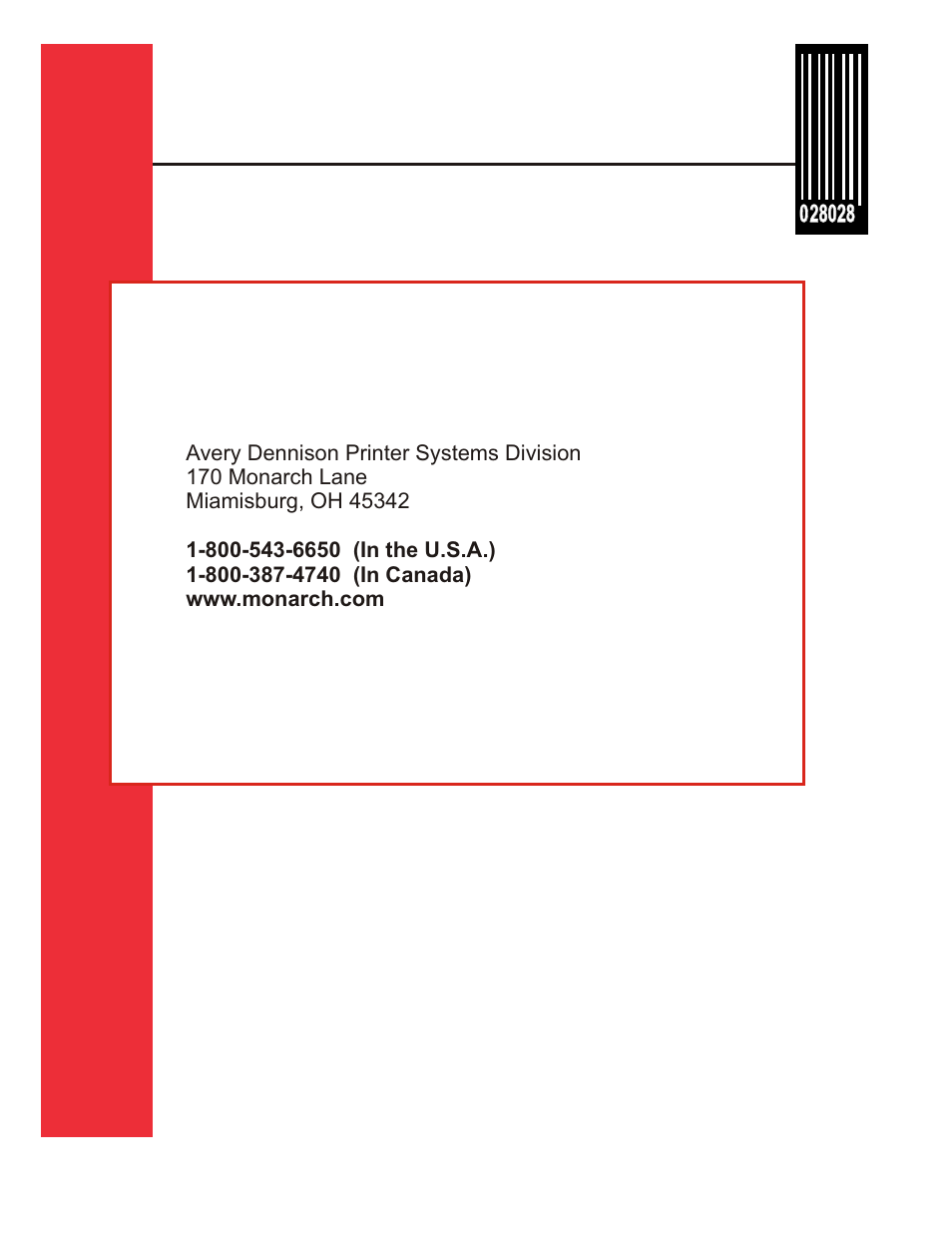 Avery Dennison Monarch 9906 MonarchNet2 User Manual | Page 72 / 72