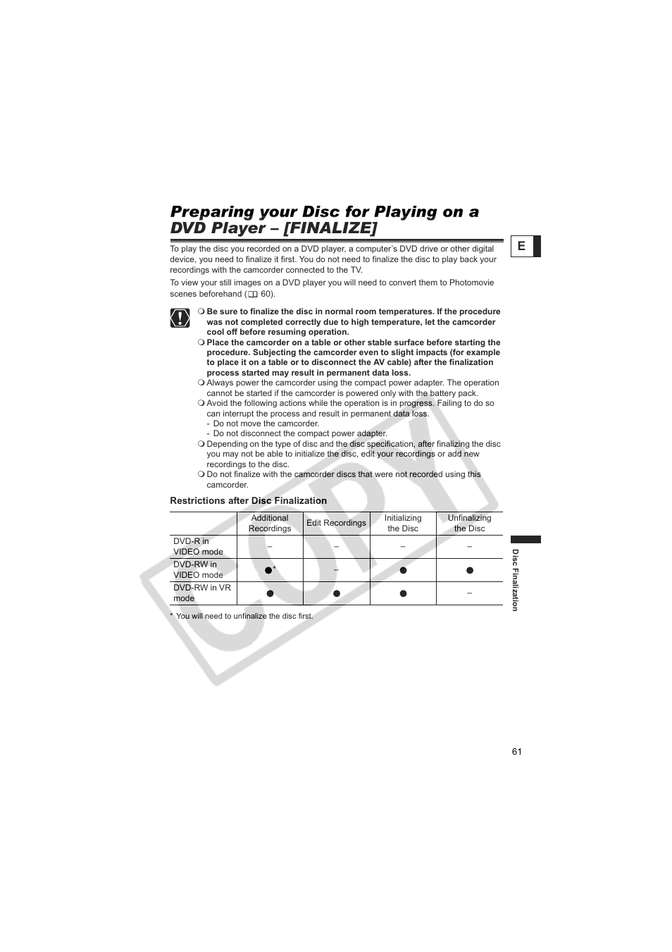 Canon DC100  EN User Manual | Page 61 / 84