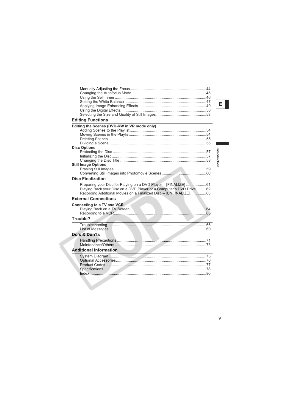 Canon DC100  EN User Manual | Page 9 / 84