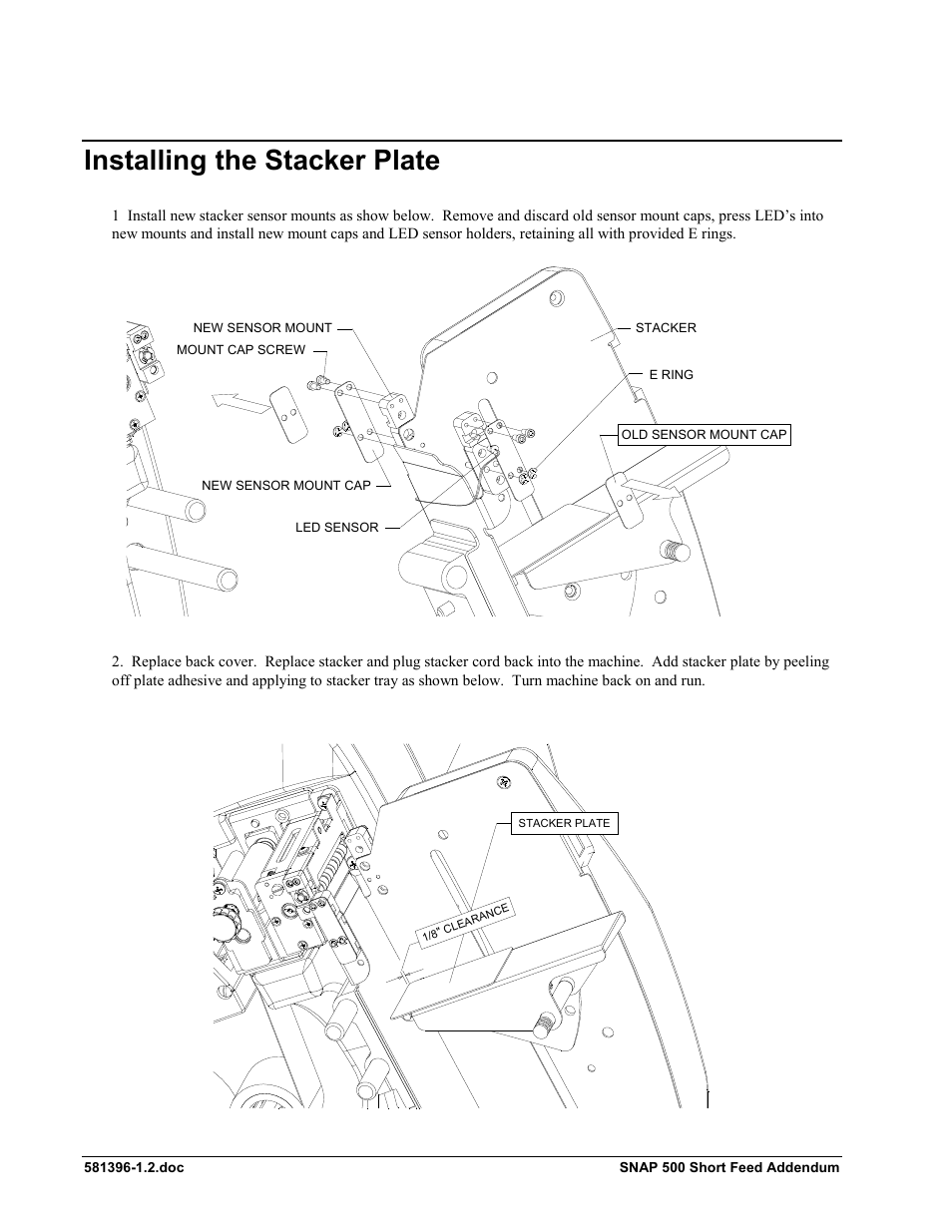 Installing the stacker plate | Avery Dennison SNAP 500 Short Feed User Manual | Page 13 / 24