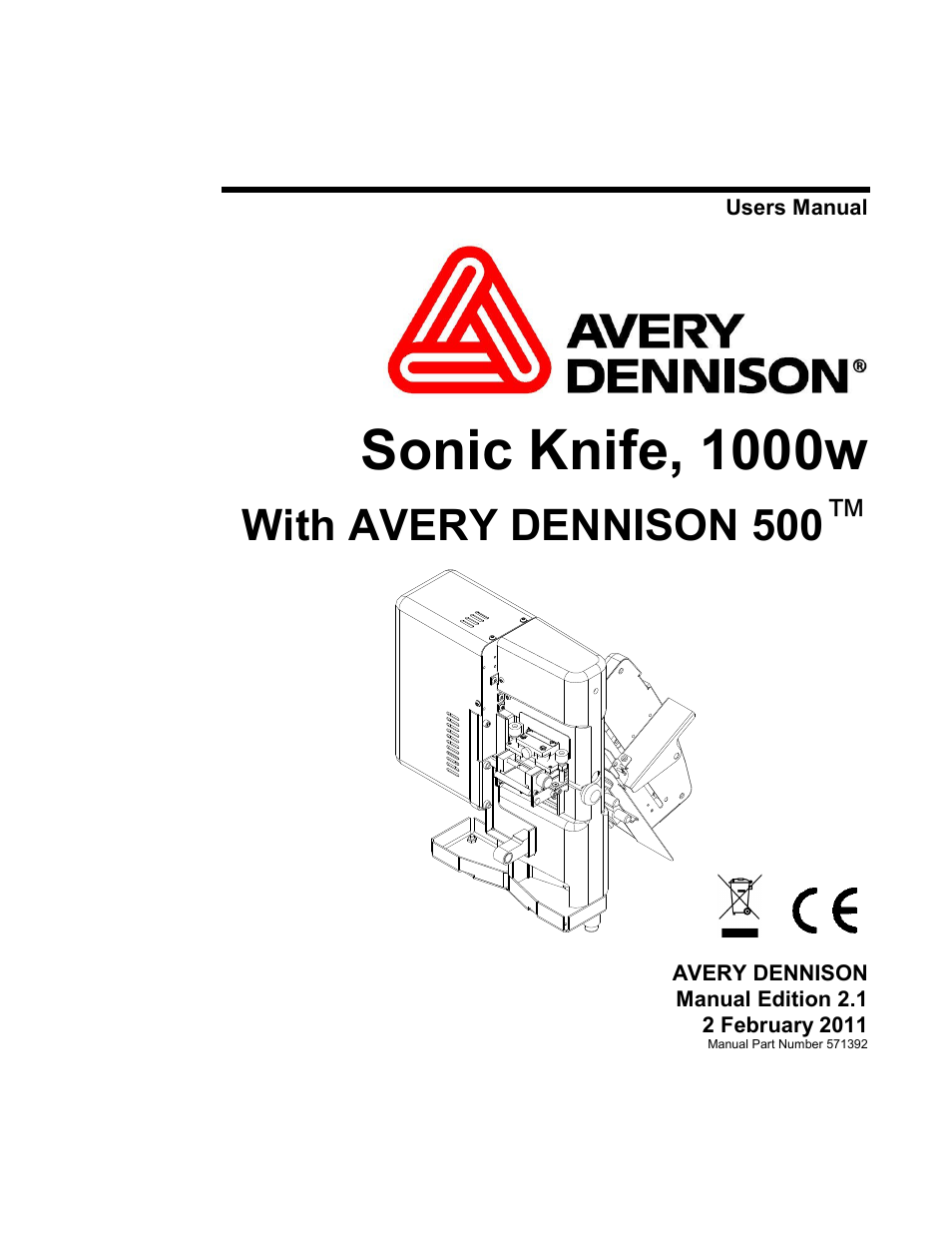 Avery Dennison SNAP Sonic Knife User Manual | 53 pages