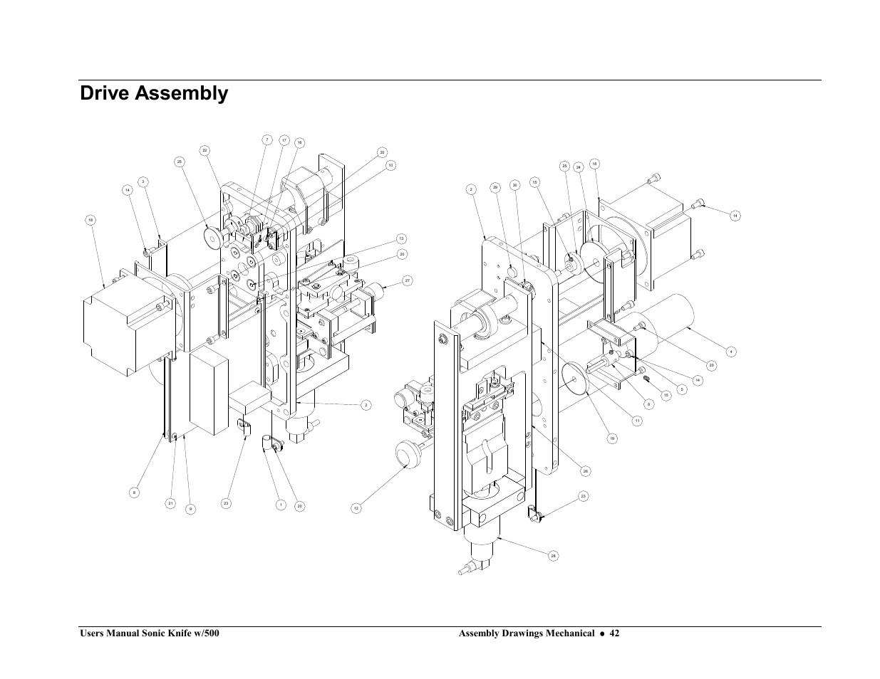 Drive assembly | Avery Dennison SNAP Sonic Knife User Manual | Page 42 / 53