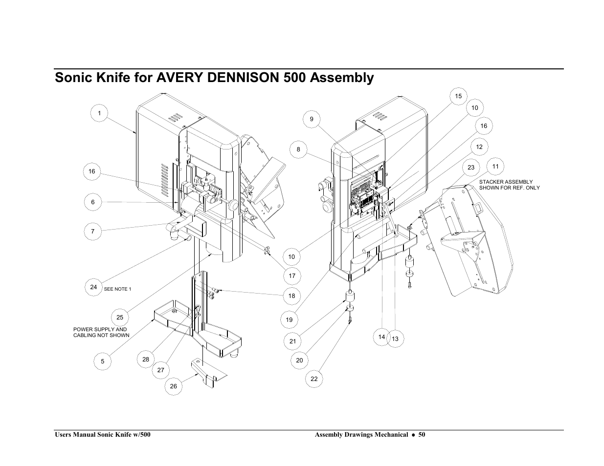 Sonic knife for avery dennison 500 assembly | Avery Dennison SNAP Sonic Knife User Manual | Page 50 / 53