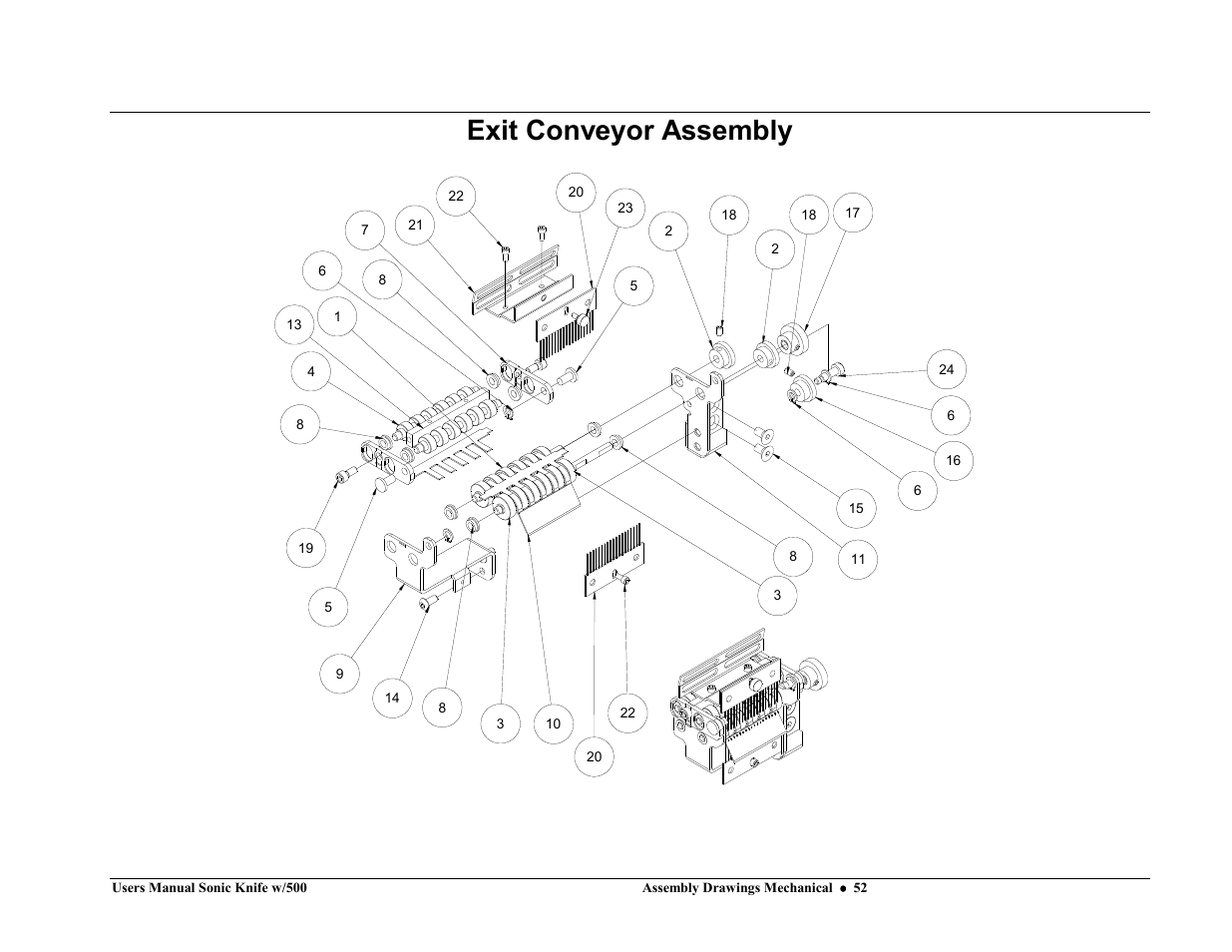 Exit conveyor assembly | Avery Dennison SNAP Sonic Knife User Manual | Page 52 / 53