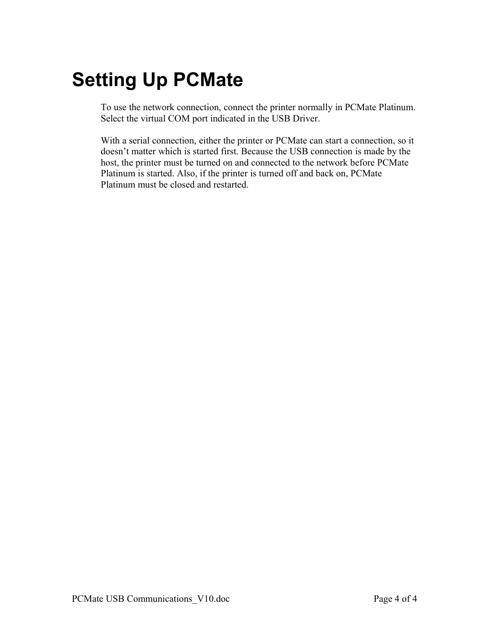 Setting up pcmate | Avery Dennison SNAP USB Communications User Manual | Page 4 / 4