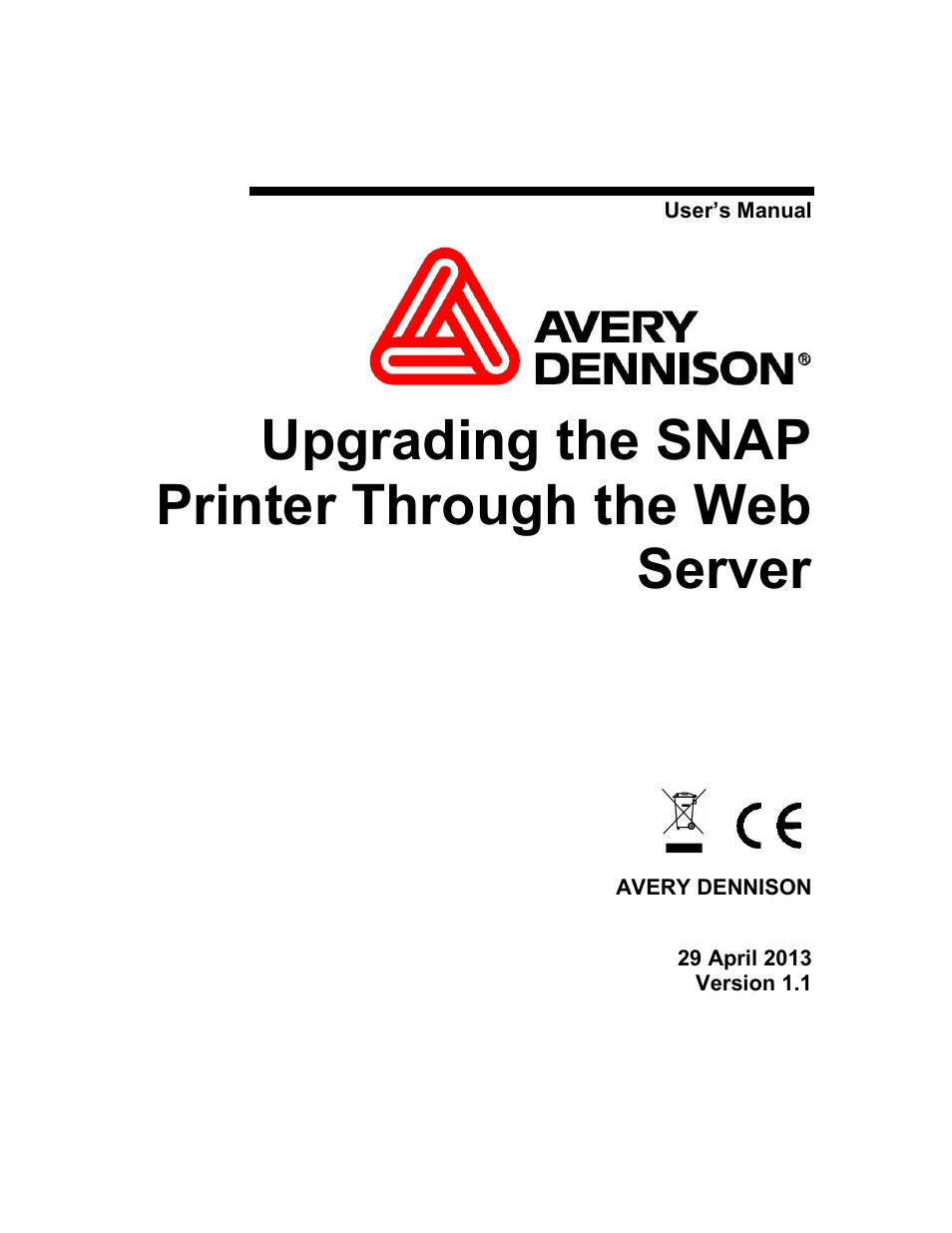 Avery Dennison SNAP Webserver Upgrade User Manual | 5 pages