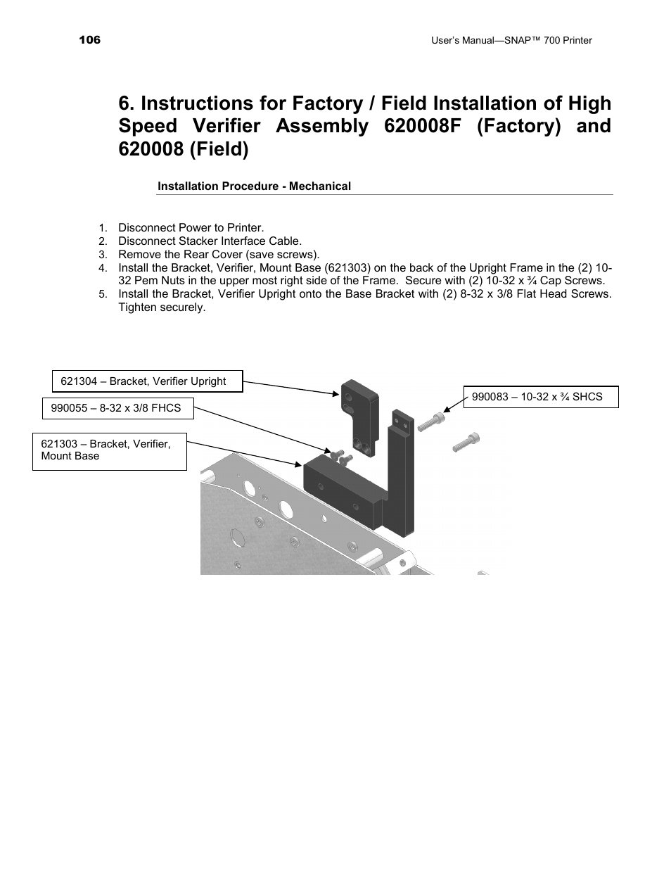 Avery Dennison SNAP 700 User Manual | Page 106 / 153