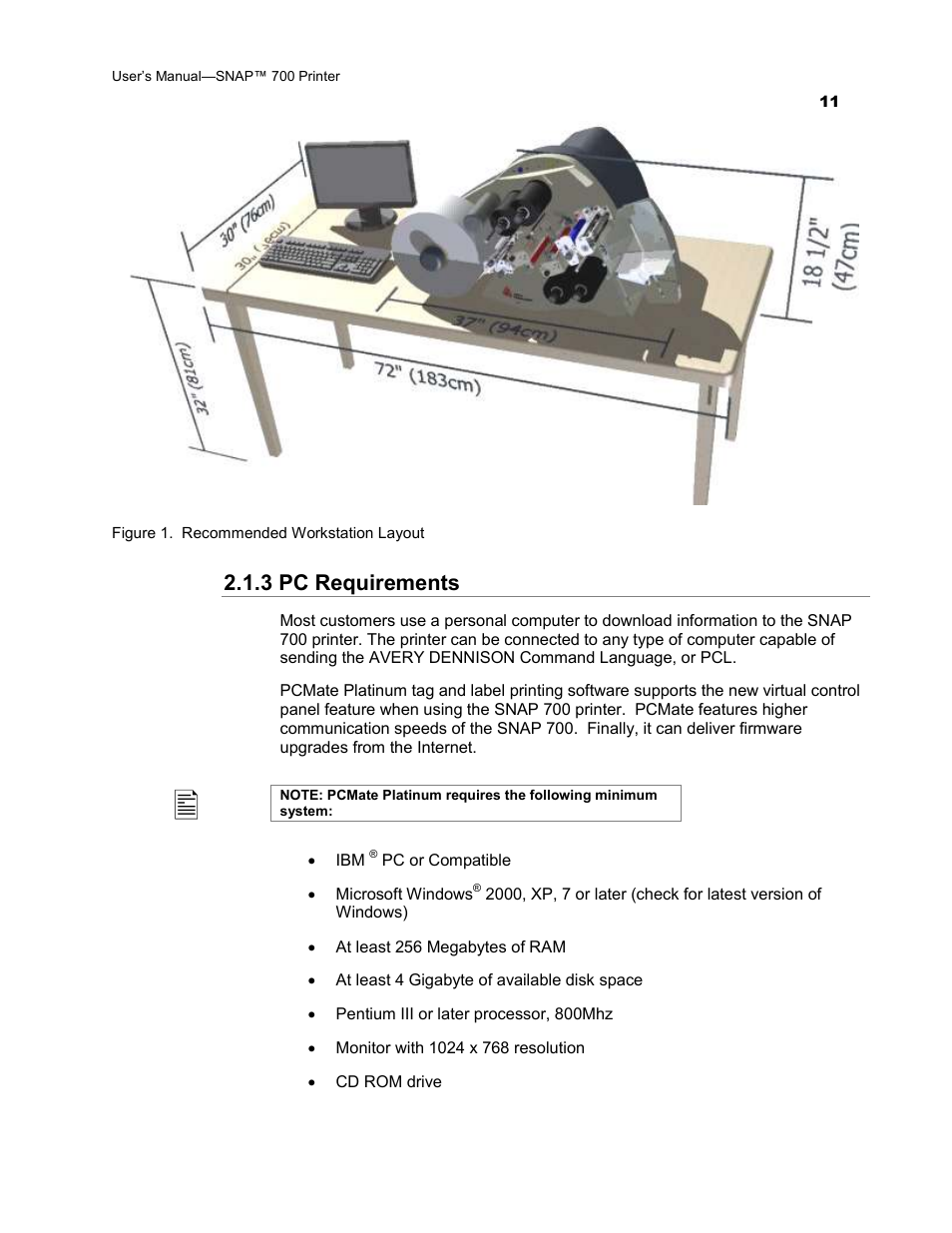 3 pc requirements | Avery Dennison SNAP 700 User Manual | Page 11 / 153