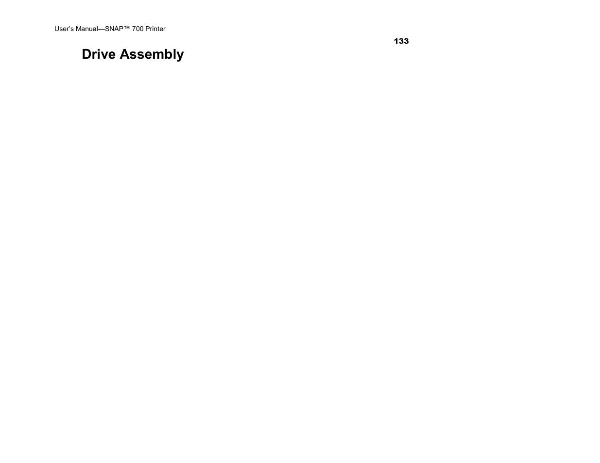 Drive assembly | Avery Dennison SNAP 700 User Manual | Page 133 / 153