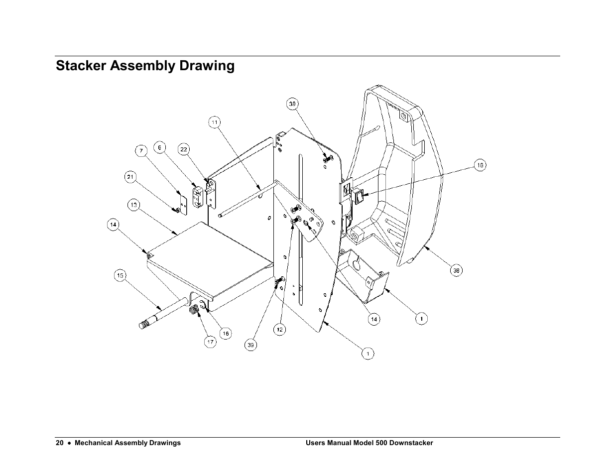 Stacker assembly drawing | Avery Dennison SNAP 700 Stacker User Manual | Page 20 / 26