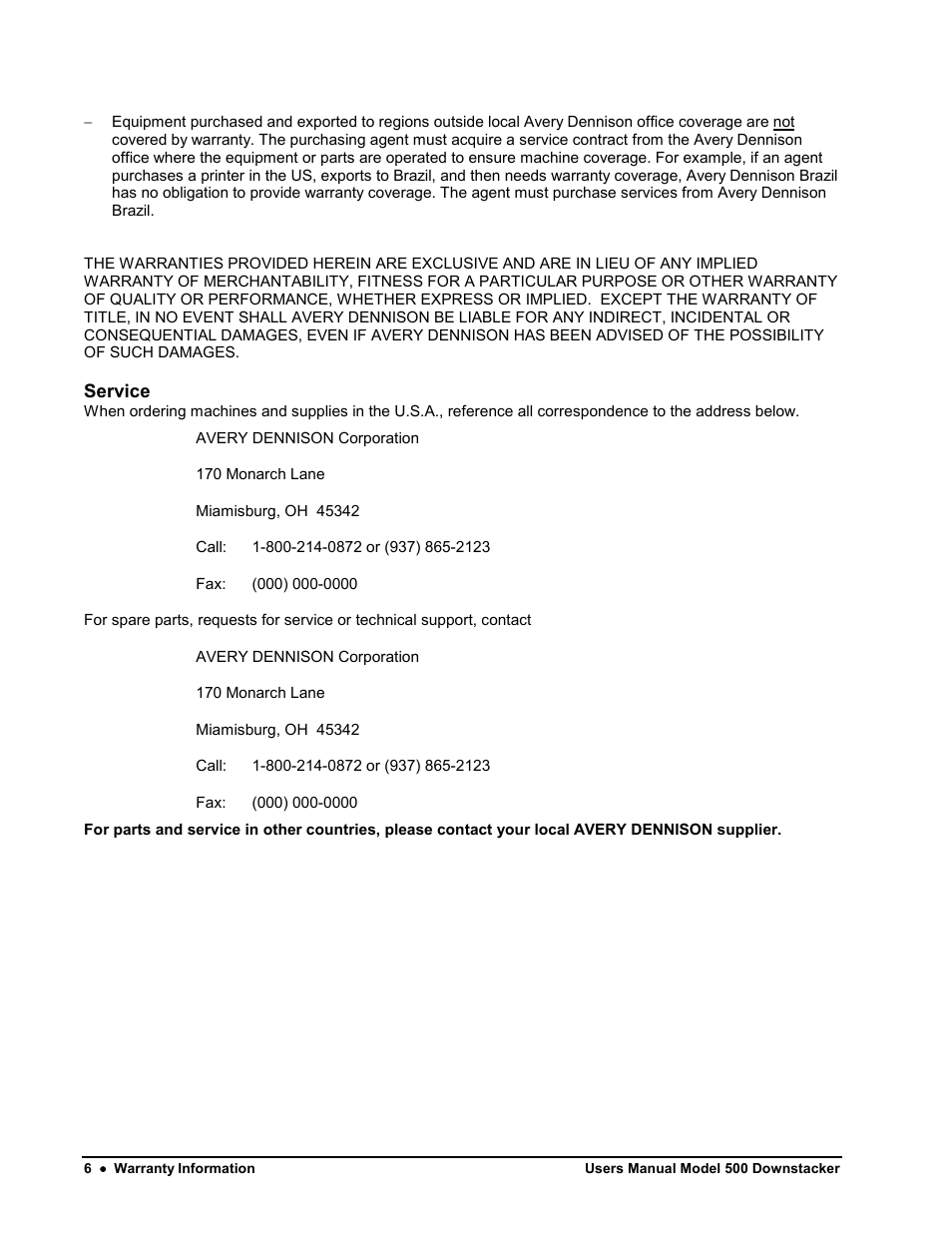 Avery Dennison SNAP 700 Stacker User Manual | Page 6 / 26