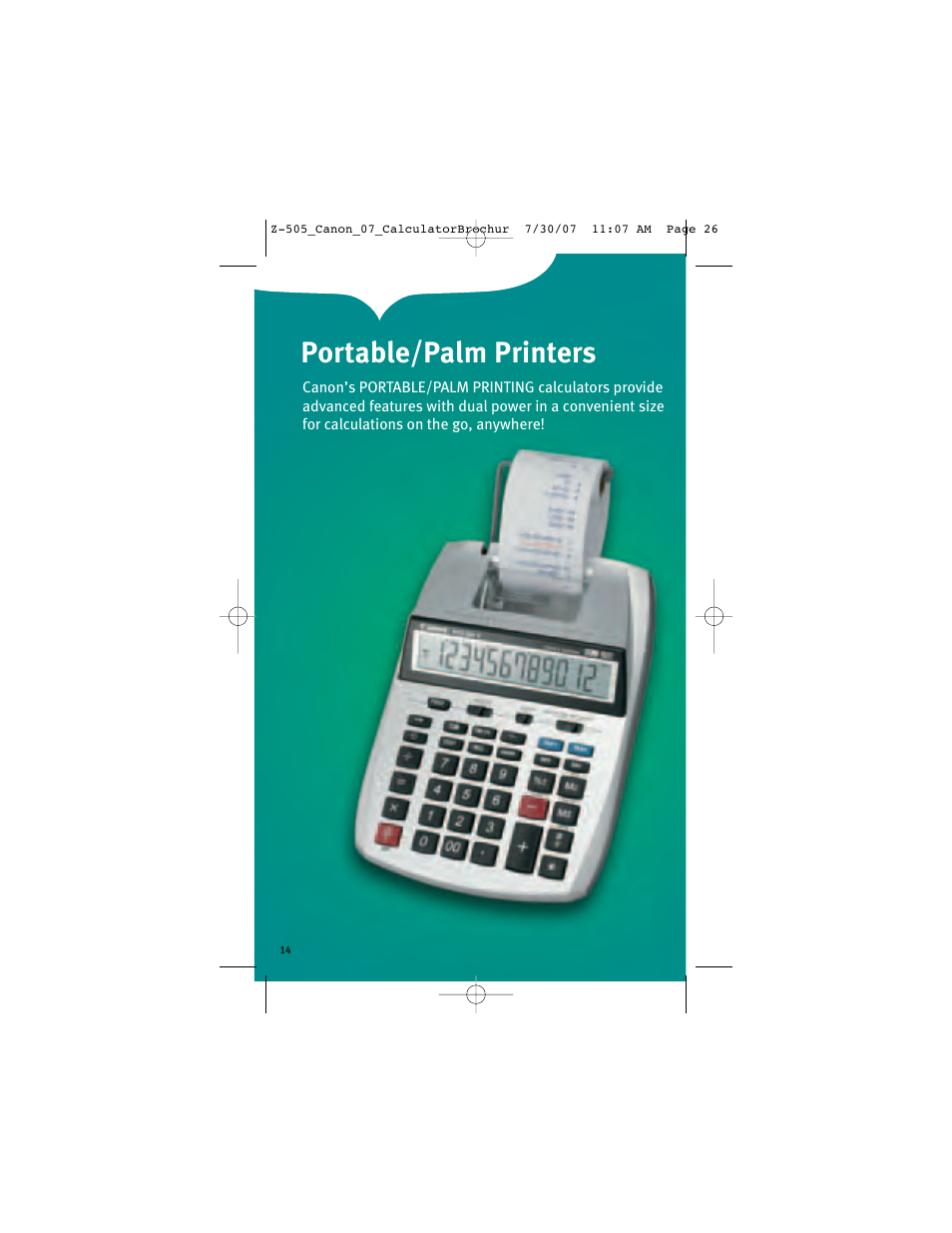 Portable/palm printers | Canon Z-505 User Manual | Page 13 / 66