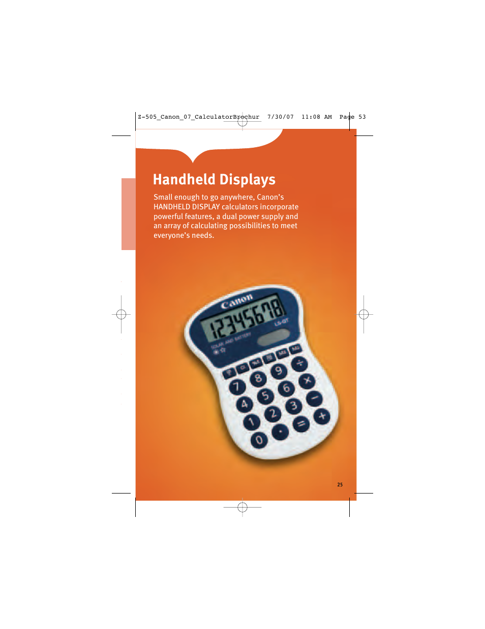 Handheld displays | Canon Z-505 User Manual | Page 24 / 66