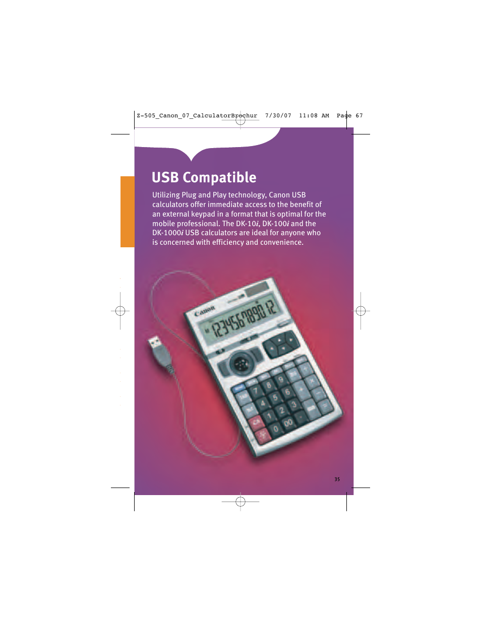 Usb compatible | Canon Z-505 User Manual | Page 34 / 66