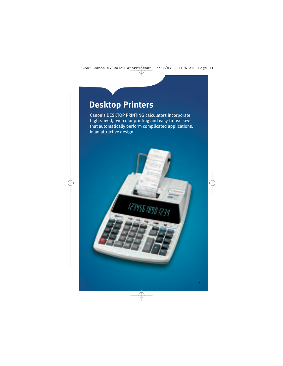 Desktop printers | Canon Z-505 User Manual | Page 4 / 66