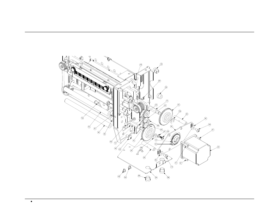 Drive train assembly drawing | Avery Dennison SNAP 700 RFID Linear Knife User Manual | Page 58 / 71