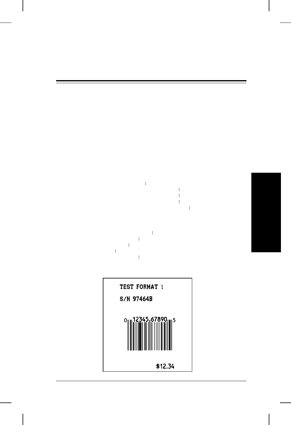 Appendix a: sample data streams, Formats, text and bar code fields | Avery Dennison 9400 Series Programmer Manual User Manual | Page 89 / 106