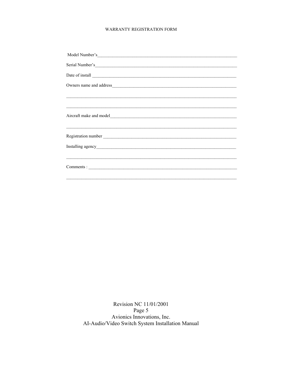 Avionics Innovations AVS (Audio/Video Switch System) User Manual | Page 6 / 14