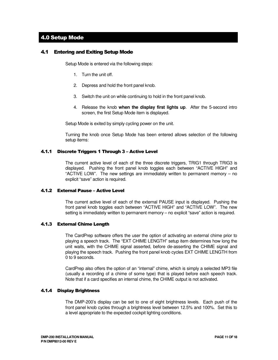 Avionics Innovations DMP-200 (MP3 Player) Installation Manual User Manual | Page 11 / 20