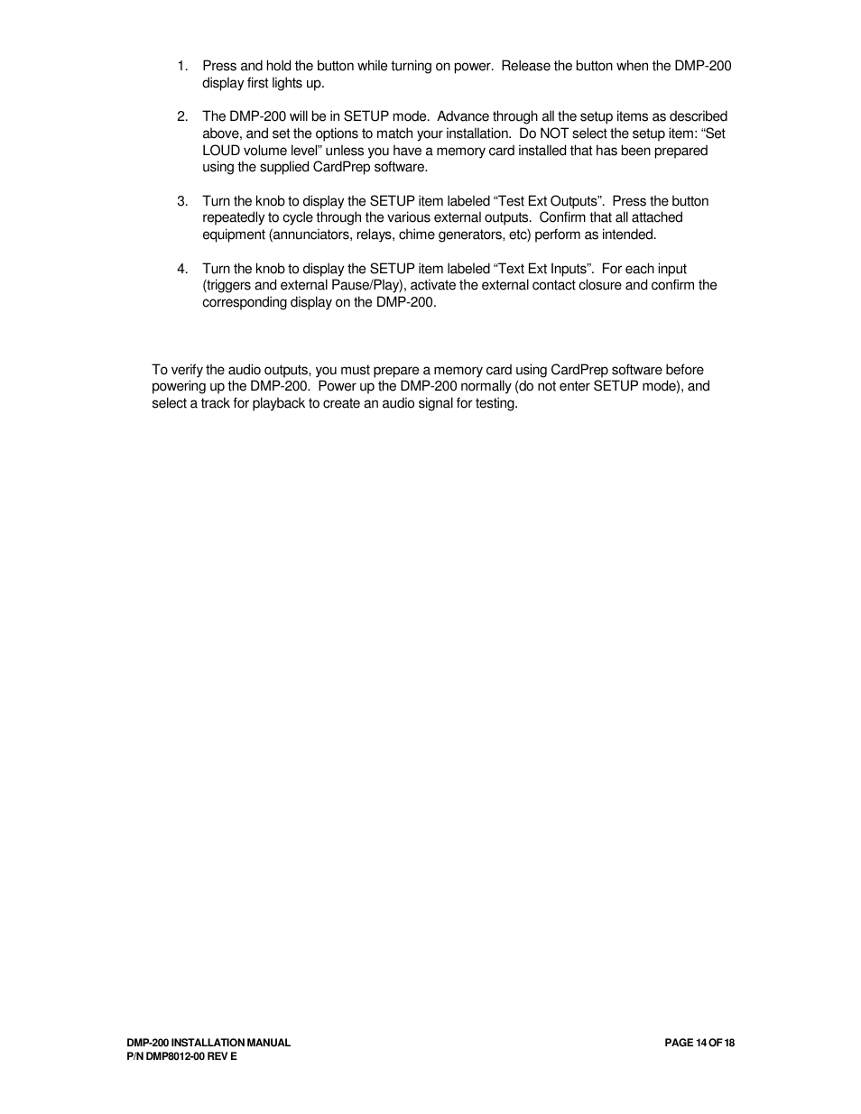 Avionics Innovations DMP-200 (MP3 Player) Installation Manual User Manual | Page 14 / 20