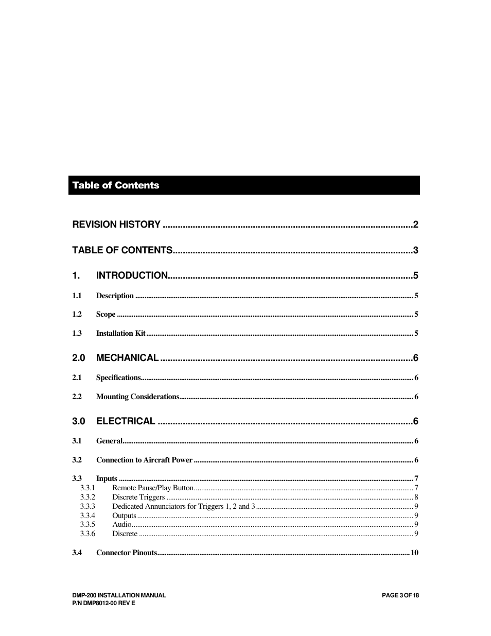 Avionics Innovations DMP-200 (MP3 Player) Installation Manual User Manual | Page 3 / 20