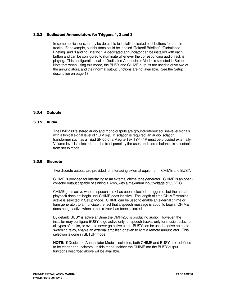 Avionics Innovations DMP-200 (MP3 Player) Installation Manual User Manual | Page 9 / 20
