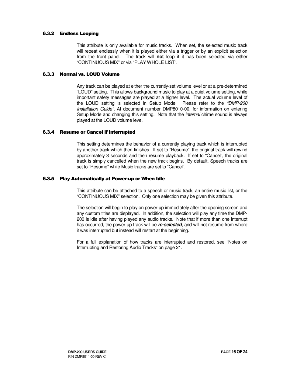 Avionics Innovations DMP-200 (MP3 Player) Operation Manual User Manual | Page 16 / 24