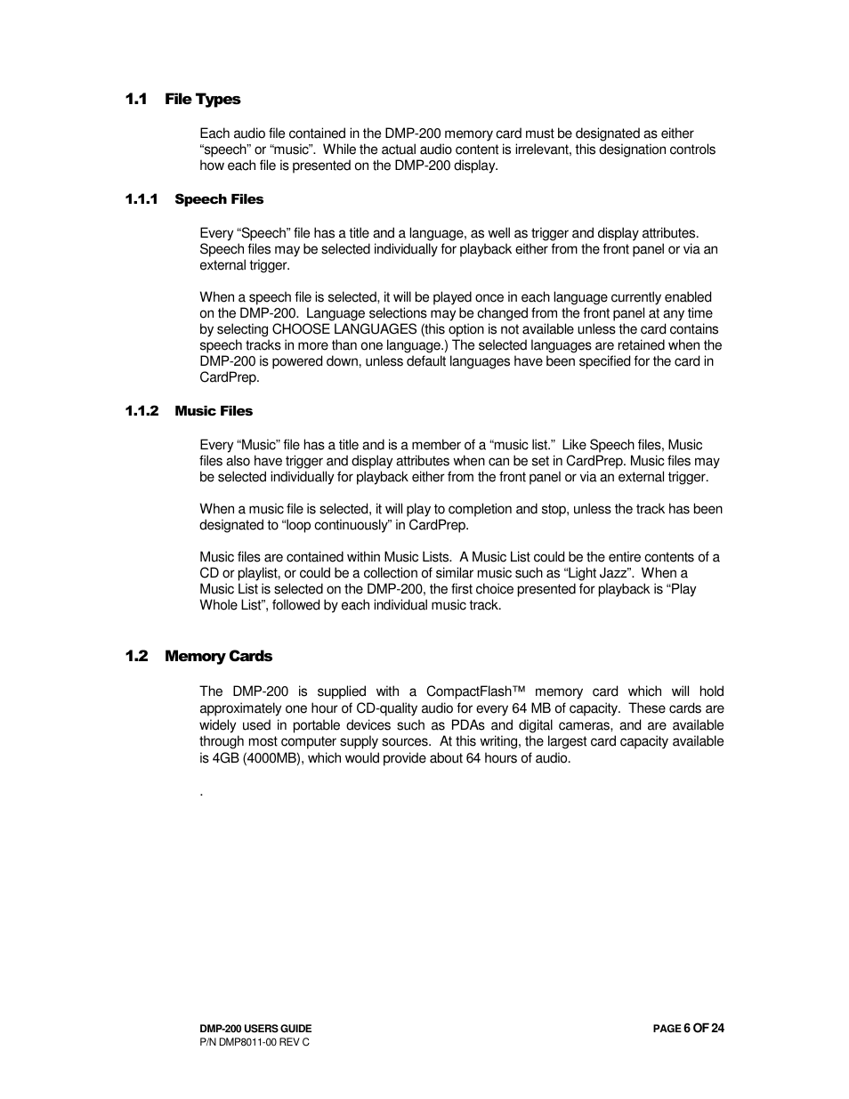 Avionics Innovations DMP-200 (MP3 Player) Operation Manual User Manual | Page 6 / 24