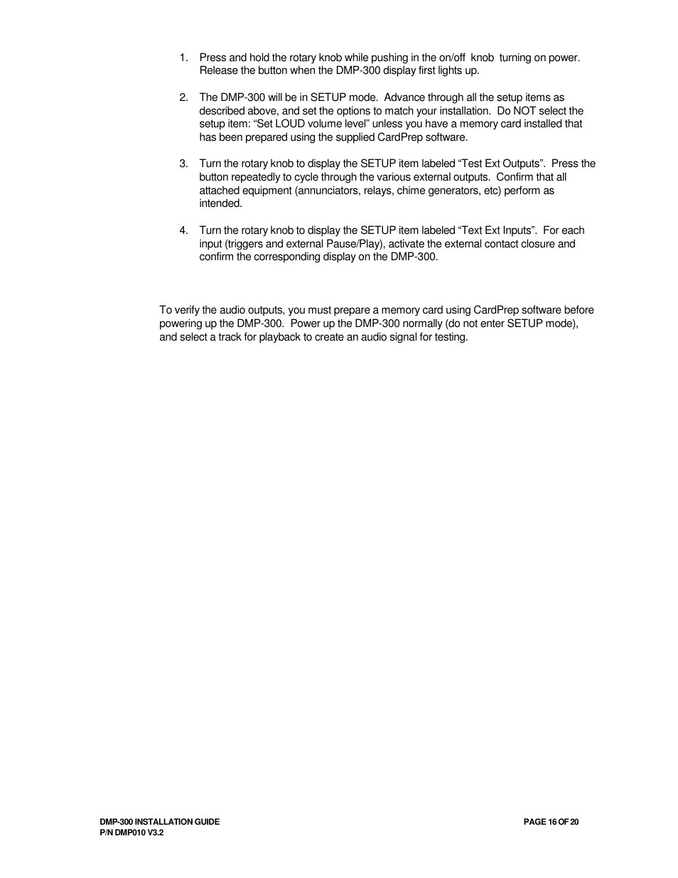Avionics Innovations DMP-300 (MP3 Player) Installation Manual User Manual | Page 16 / 20