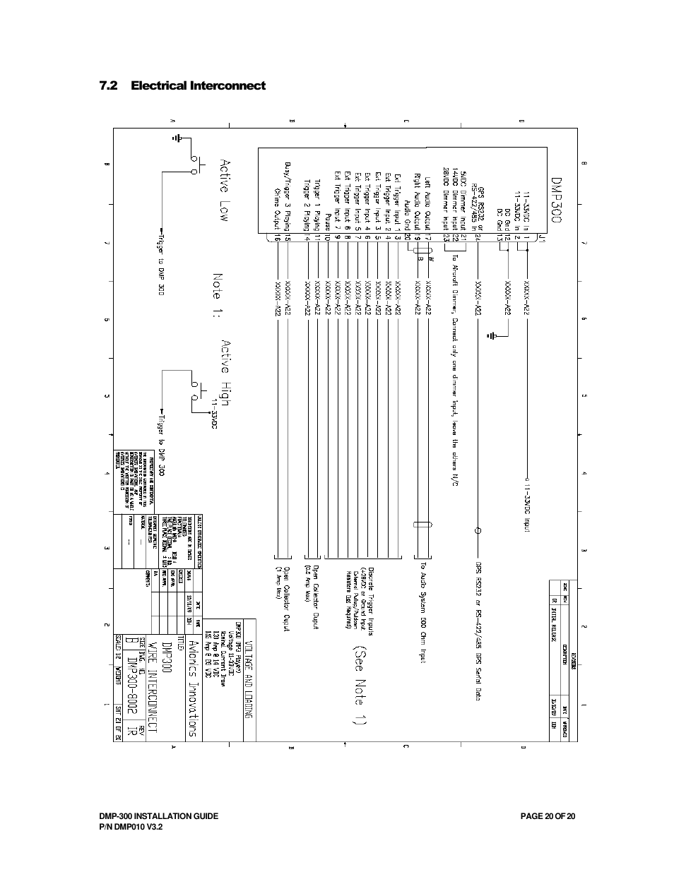 2 electrical interconnect | Avionics Innovations DMP-300 (MP3 Player) Installation Manual User Manual | Page 20 / 20