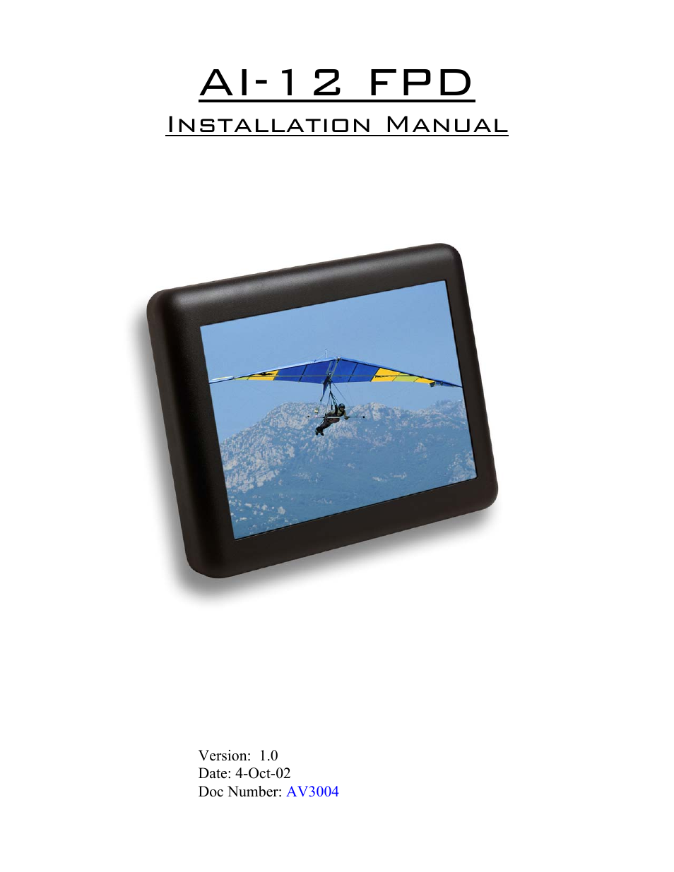Avionics Innovations FPD 12 (Flat Panel Display) User Manual | 11 pages