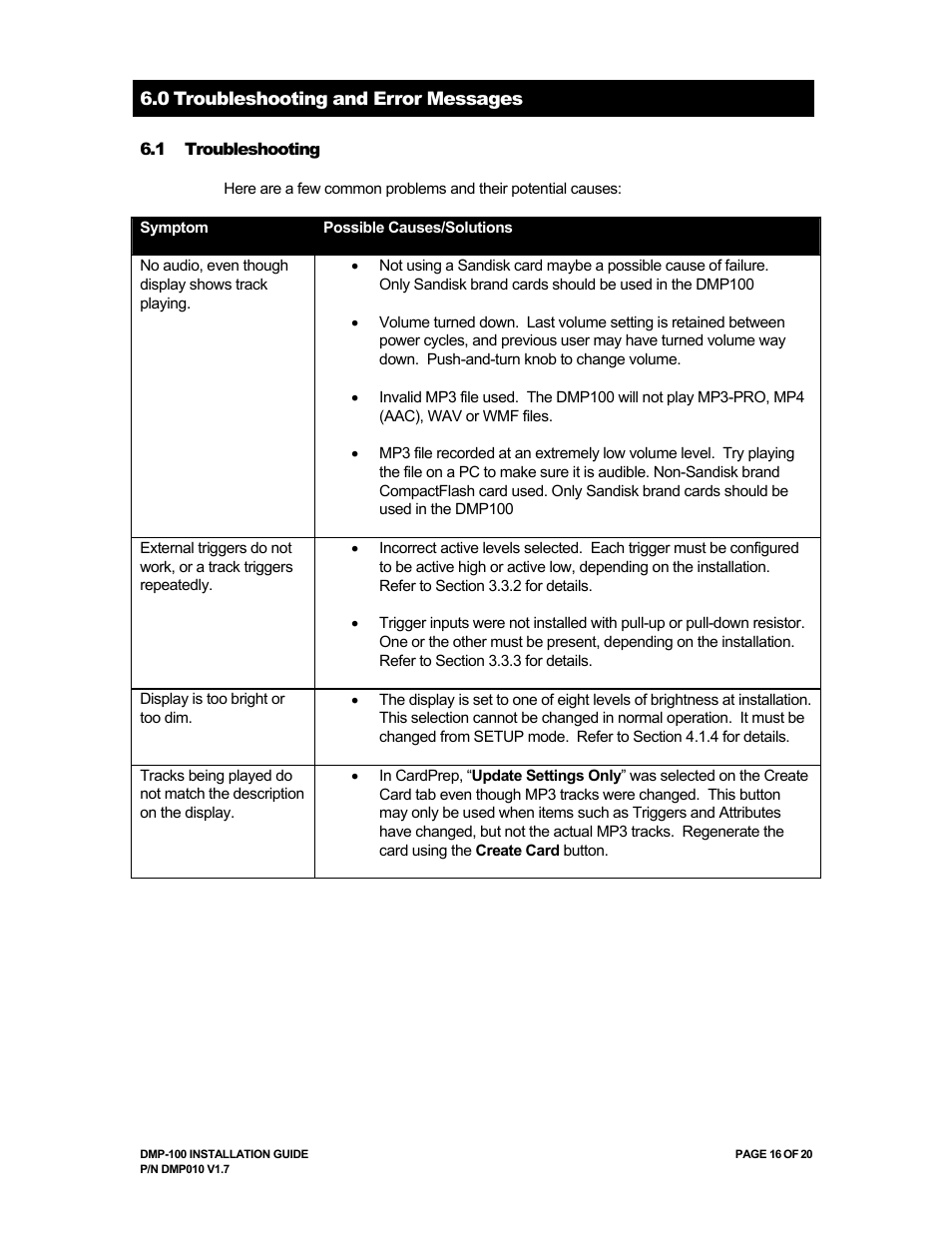 Avionics Innovations DMP-100 (MP3 Player) Installation Manual User Manual | Page 16 / 20
