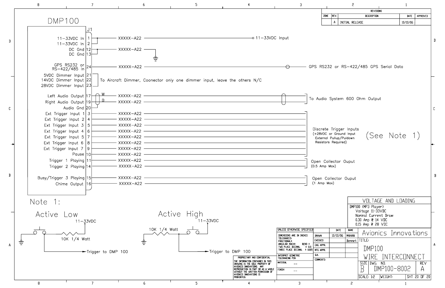 Avionics Innovations DMP-100 (MP3 Player) Installation Manual User Manual | Page 20 / 20