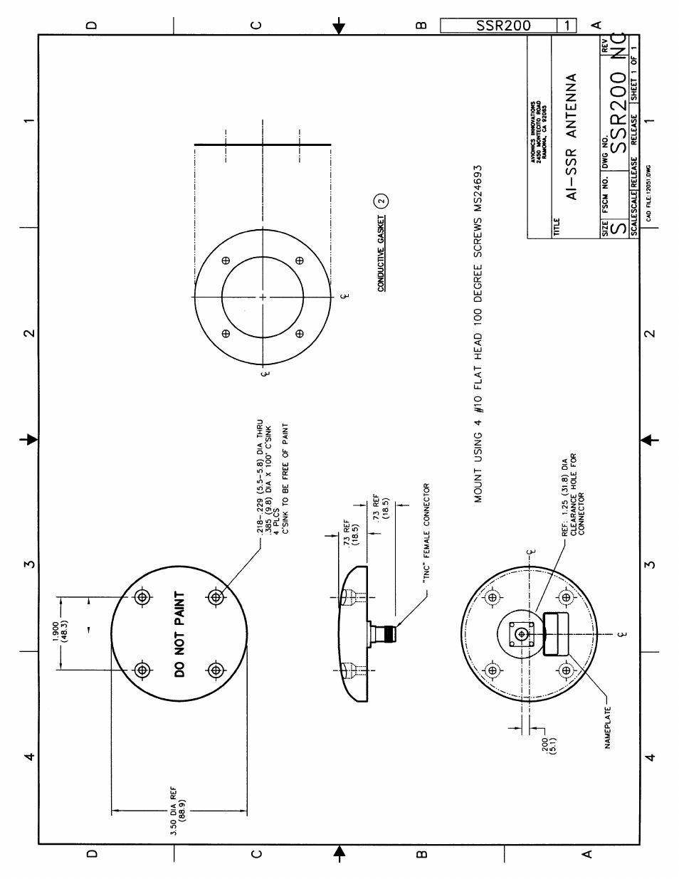 Avionics Innovations SSR (Panel Mounted Sirius Satellite Receiver) P/N: SSR019 Installation Manual User Manual | Page 8 / 9