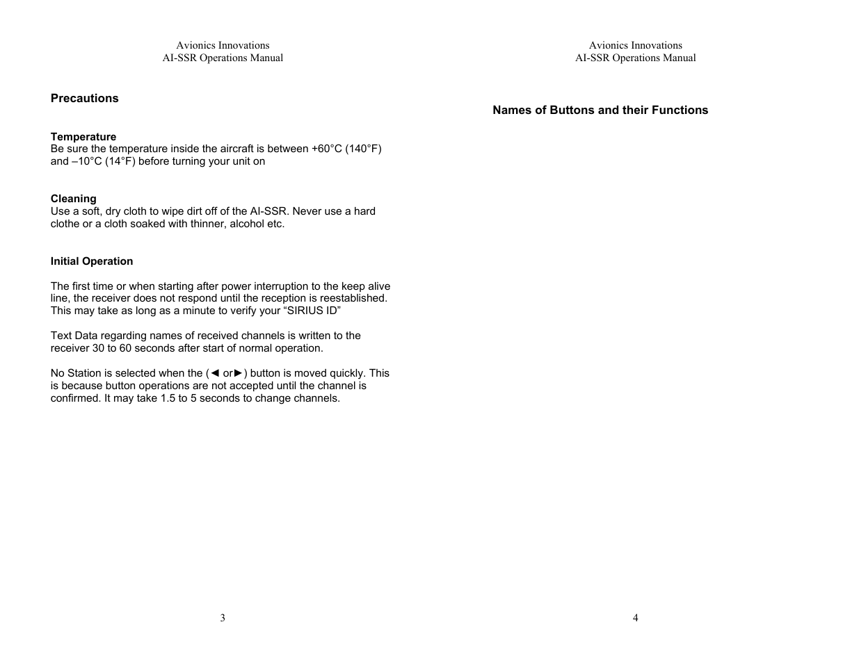 General information, To receive sirius satellite radio | Avionics Innovations SSR (Panel Mounted Sirius Satellite Receiver) P/N: SSR019 Operation Manual User Manual | Page 3 / 7