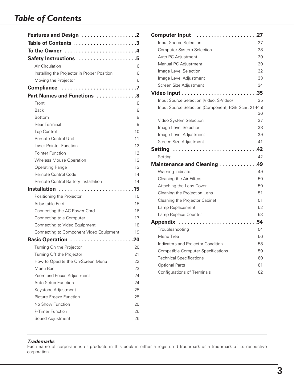 Canon LV-7220  EN User Manual | Page 3 / 64
