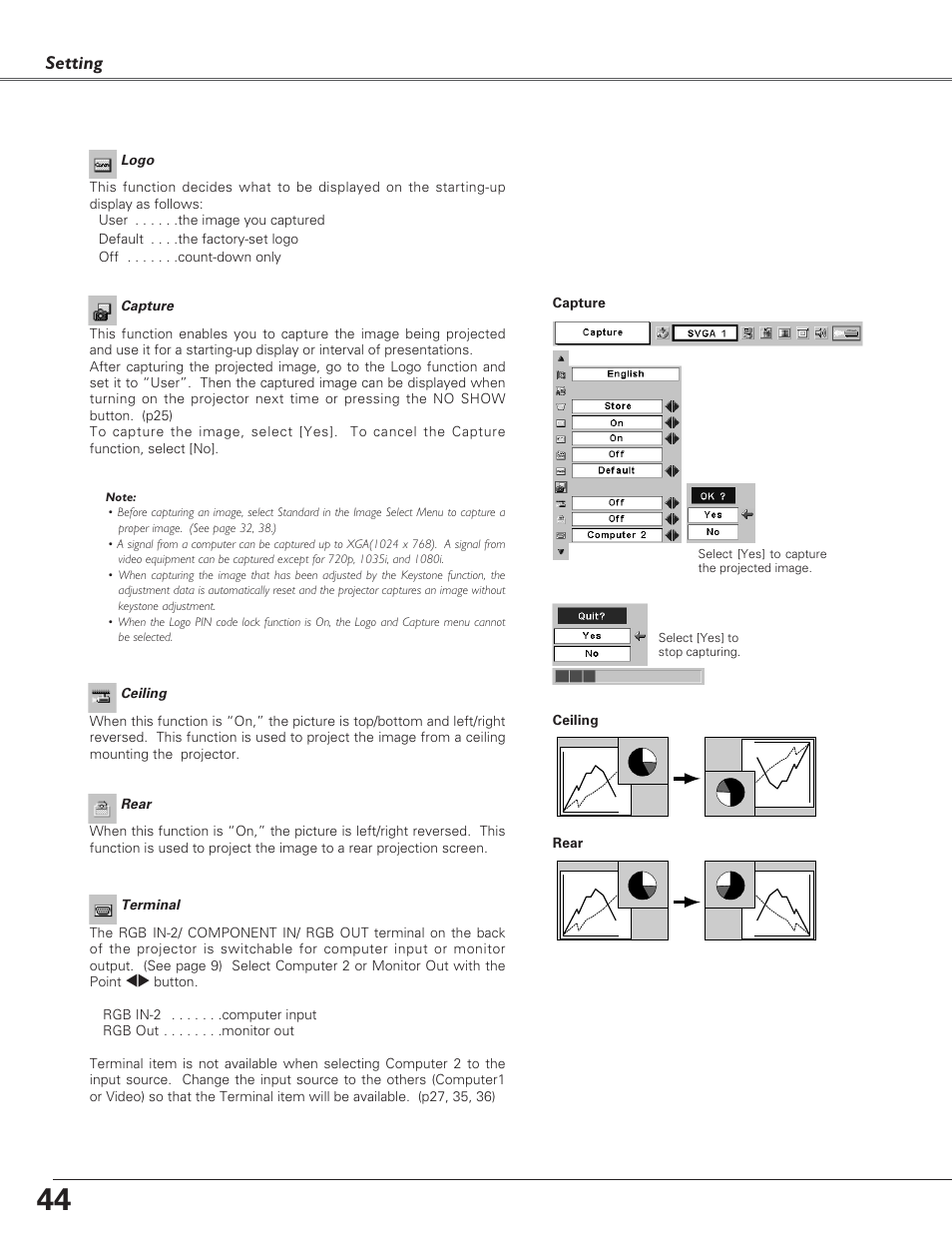 Setting | Canon LV-7220  EN User Manual | Page 44 / 64