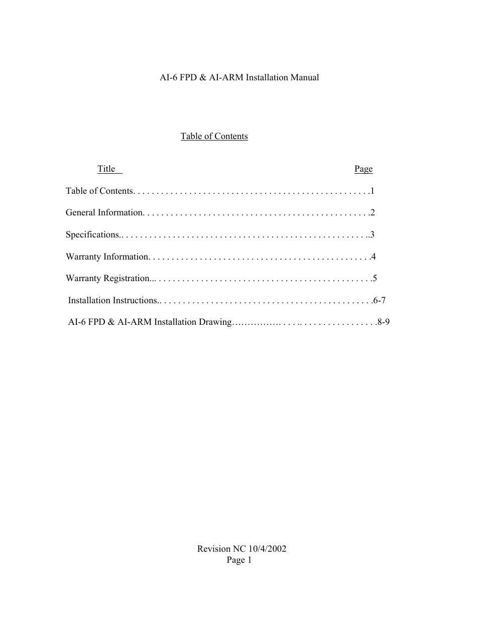 Avionics Innovations AI-FPD-6 with Arm User Manual | Page 2 / 12