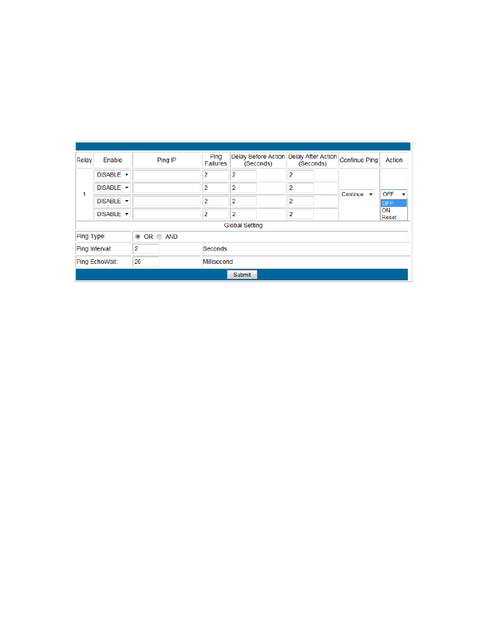 Ping settings, Ettings | Aviosys 9255Pro User Manual | Page 21 / 36